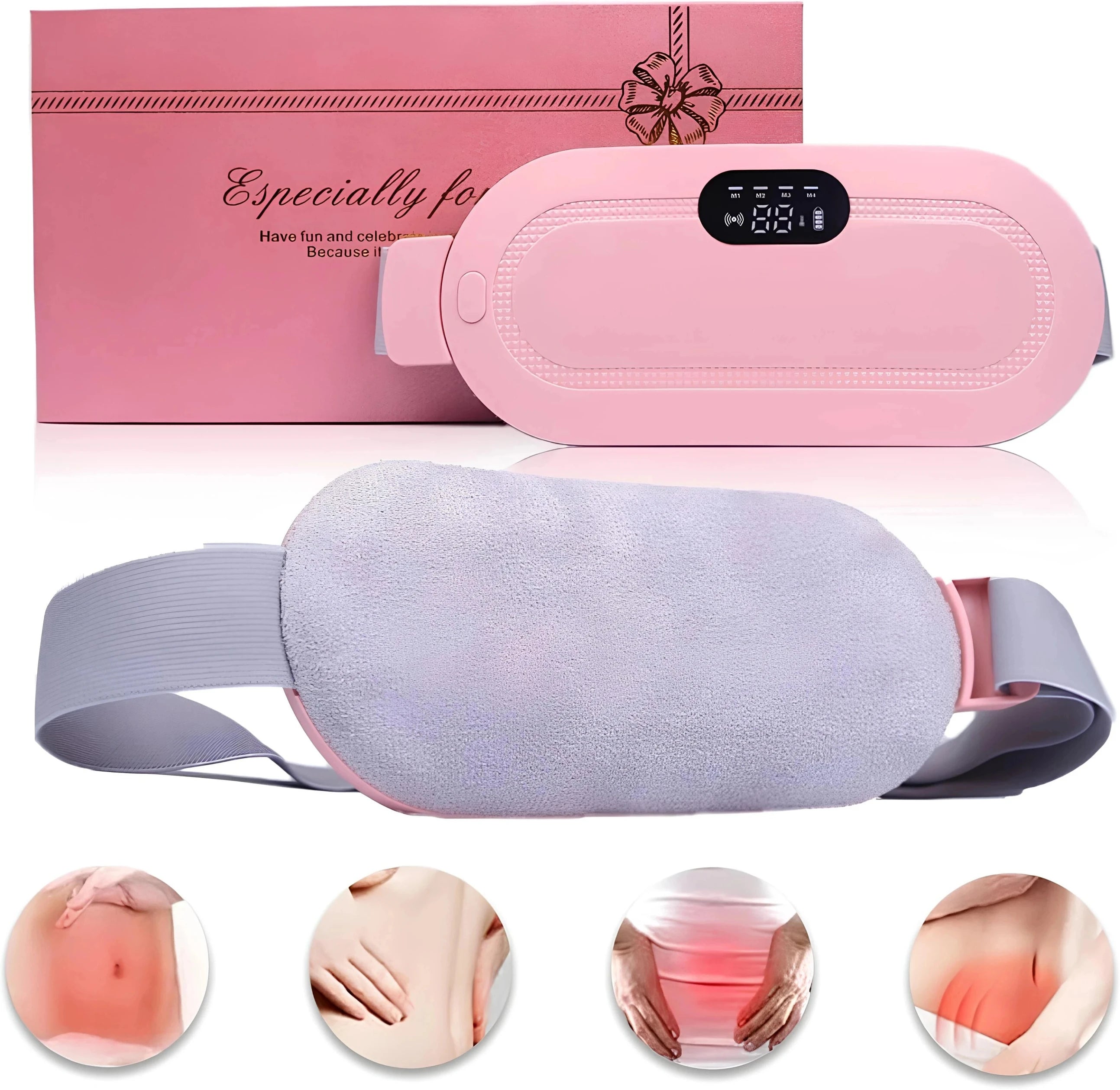 Portable cordless period cramp relief device