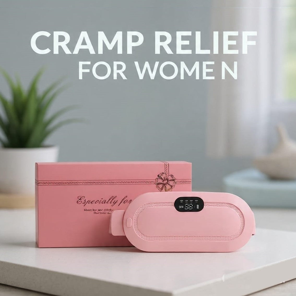 Portable cordless period cramp relief device