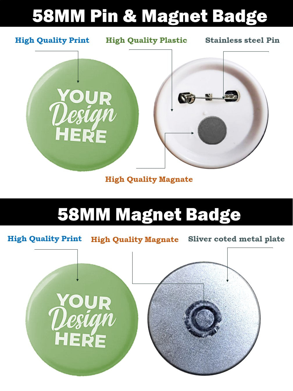 Pin & Magnet Badge / Fridge Magnet