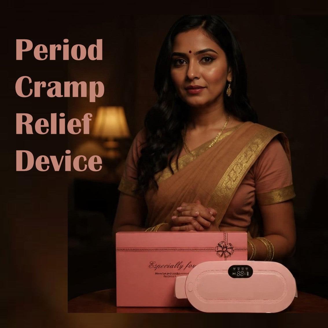 Portable cordless period cramp relief device